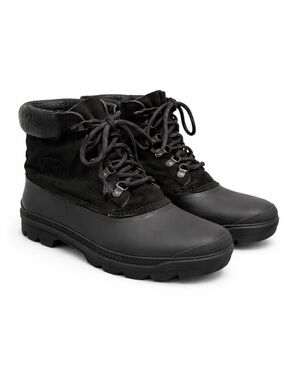 Size 13 Vintage Sorel Leather Black Winter Boots